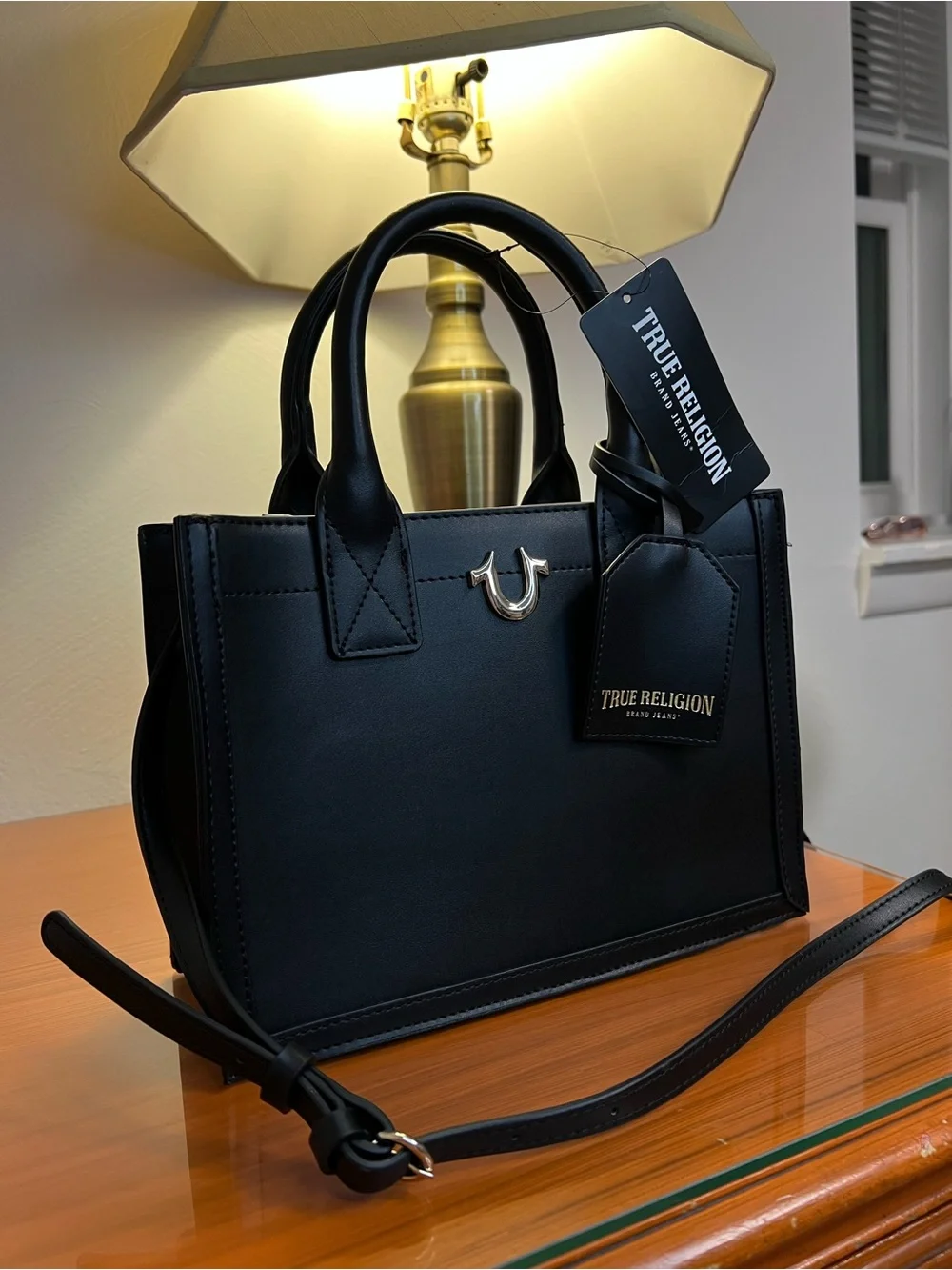 True Religion Black Satchel Crossbody Handbag
